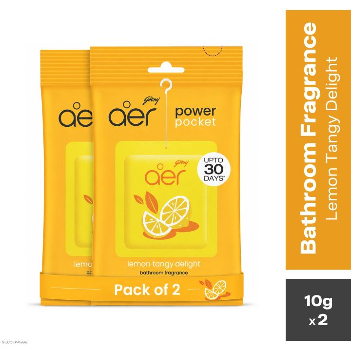Aer Power Pocket Bathroom Freshener Lemon Tangy Delight 10 gm- Pack of 2