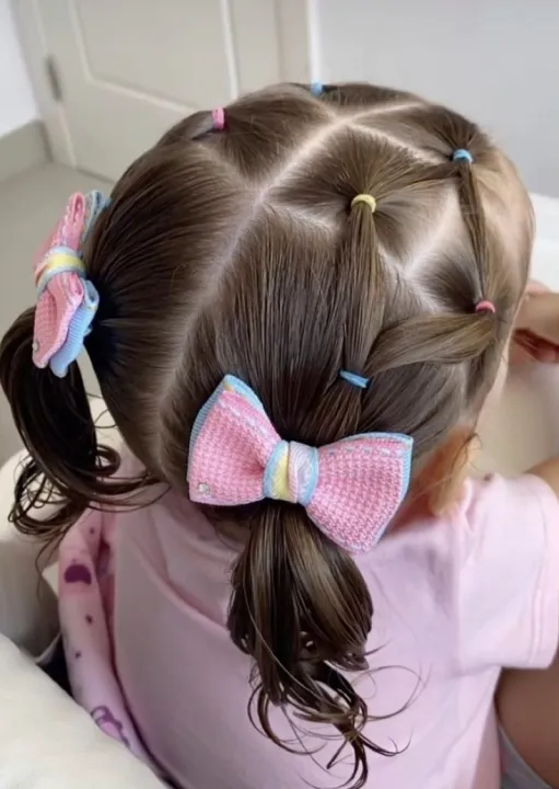 6%20pack%20Multicolor%20Bow%20Pony%20Bow%20style%20Rubber%20band%20Korean%20Bow%20rubber%20band%20-%20Image%202