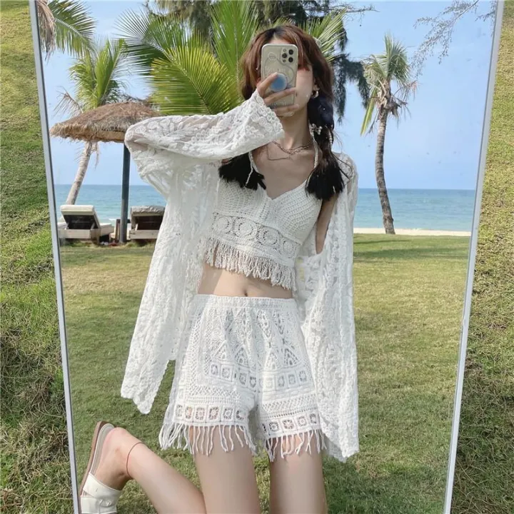 Women's%20Boho%20Fringe%20Backless%20Halter%20Tie%20Neck%20Underwear%20Outerwear%20with%20Neck%20Hanging%20Embroidery%20Tassel%20Suspender%20Vest%20Short%20Tank%20-%20Image%202