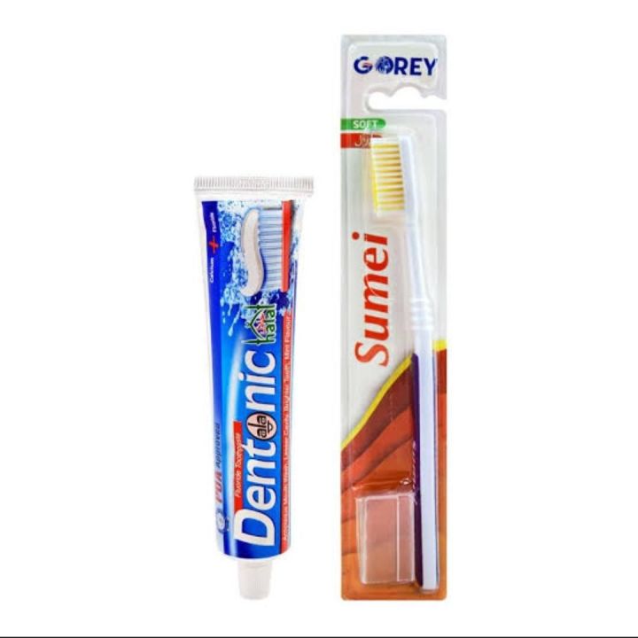 pack of 5  pocket toothpaste and brush