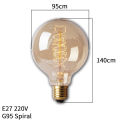 Retro Edison Bulb E27 220V 40W Ampoule Dimmable Vintage Bulb Edison Lamp Incandescent Light Bulb Home Decor Filament Light Bulb. 