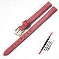 Genuine Leather Watch Bracelet womens fashion watchband wristwatches mini band 6mm 8mm 10mm 12mm red white color small strap. 