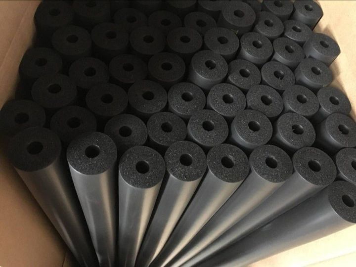 aeroflex vflex black Foam Pipe Insulator Air Conditioner Protector Tube, Water Pipe Insulation Wrap Outdoor size: 3/8 Wall x 6 Feet Tube Insulation Foam Tubing Black Rubber Tubular Tubular Insulator