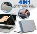 4in1 Laptop Skin Pack for 15.6" inch - Screen Protector + Keyboard Skin Cover + Transparent Laptop Back Sticker + Key Wrist Drag. 