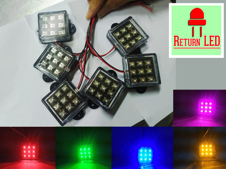 9 lights, still 12v lights, car lights, foot lights, license plate lights, car lights, Gecko returnled, fast delivery from Bangkok