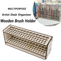 67-Slot Premium Wooden Brush Holder - Durable Artist Desk Organizer, Pencil & Paint Brushes Storage, Elegant Art & Craft Supplie. 