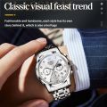 O'levs Watches for Men Diamond Business Dress Analog Quartz Stainless Steel Date Luxury Casual Fashion Wrist Watch Waterproof Luminous.