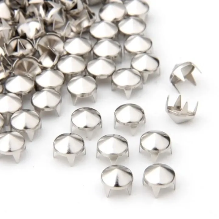 100Pcs%20Silver%20Copper%20Round%20Cone%20Rivet%20Spike%20Studs%20Spots%20DIY%20Rock%20Punk%208mm%20-%20Image%202