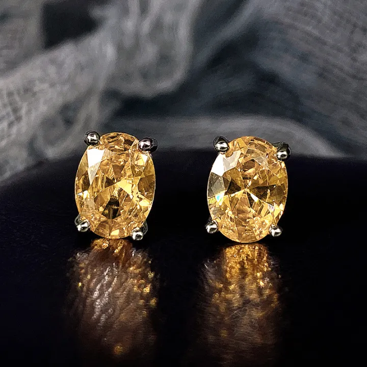 Huitan%20Simple%20Stud%20Earrings%20with%20Oval%20CZ%20for%20Lady%20Daily%20Wear%20Ear%20Accessories%20Teens%20Low-key%20Women's%20Earrings%20Statement%20Jewelry%20-%20Image%202