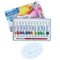 Doms Water Colour Paint 12 Color Tubes box 1pc Brush 1pc Palette for Water Painting. 