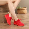 Women's Vulcanize Shoes 2025 Sneakers Solid Black Red Shoes Gym Fitness Trainers Walking Sport Shoes Female Zapatos Mujer.