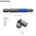 Magnetic Screwdriver Bits Set PH1 PH2 PH3 PZ1 PZ2 PZ3 Anti-slip 1/4 Hex Shank Fit Hand Electric Drill Driver Tool Part Accessory. 