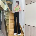 High Waist Slim Flared Pants Solid Sexy Leggings High Elastic Skinny Hip Liftting Pants Outdoor Trainning Fashion Yoga Tights. 