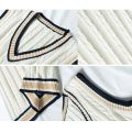 Sweater Vest Men Thicken V-neck Sleeveless Knitted Sweaters Vests Striped Retro Preppy-style Simple Chic Loose Casual All-match.