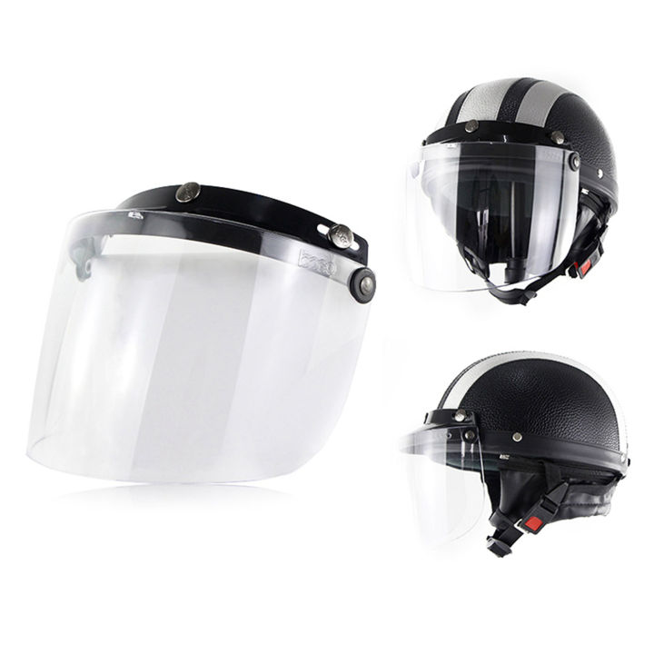 Motorcycle 3-Snap Visor Lens Shield Sturdy Anti Dizziness Motorcycle Helmet Visor Lens for Friends Family Members Neighbors