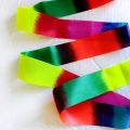 2M/4M Rhythmic Gymnastics Equipment Stick Twirling Dance Ribbons Rainbow Color Sparkling Performance Props for Art Dances. 