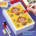 64 Pages Find The Difference Puzzle Game Erasable and Rewritable Focus and Observational Training Brain Development. 