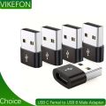 Universal 5Pcs USB C Femal to USB B Male Adapter Durable Metallic Build For iPhone iPad Samsung S24 S23 S22 IWatch AirPods. 