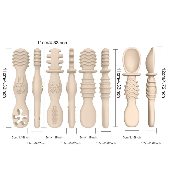 4%20Pcs%20Silicone%20Baby%20Food%20Spoons%20Easy-to-Grip%20Training%20Utensils%20Children's%20for%206%20Months%20Years%20Old%20Infants'%20for%20BPA-Free%20Christmas%20Gift%20Tableware%20-%20Image%202