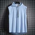 Solid Color 2023 Brand New Men's Tank Tops Vest Sleeveless Tees For Male Hooded Man Vests Tops Hip Hop Men Tank Top T shirt. 