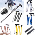 Walking sticks Aluminum Alloy Climbing Cane Four-section Telescopic Folding Climbing and Hiking Cane Trekking Poles Elderly Cane. 