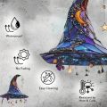‌Halloween Witch Hat Ornament Blue Acrylic Hanging Decor Glow in the Dark Party Supplies Moon Star Charm Spooky Home Decoration. 