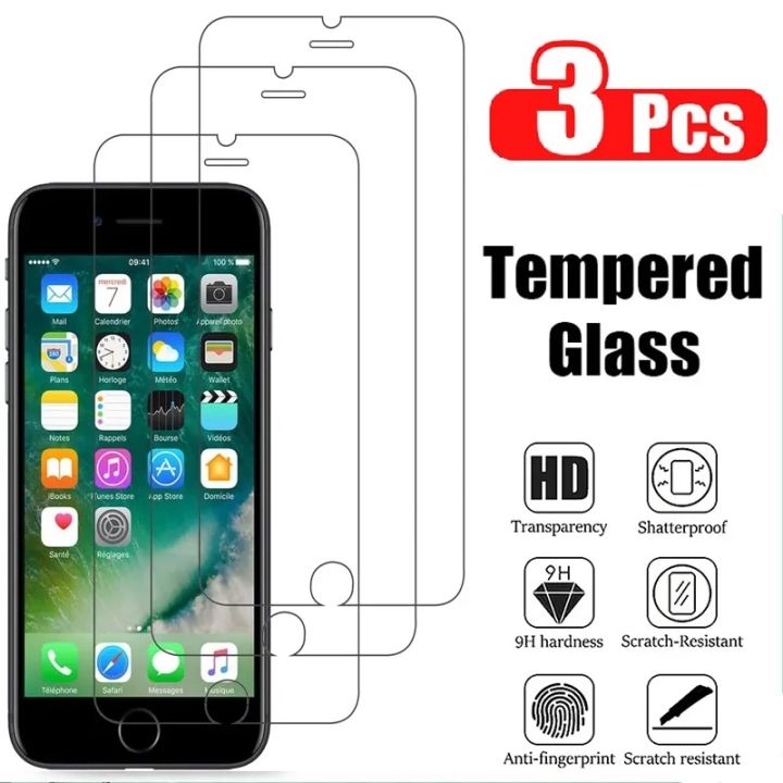 3Pcs Tempered Glass For iPhone 6 6S 7 8 Plus SE 2022 Protective Glass Screen Protector For iPhone SE 2020