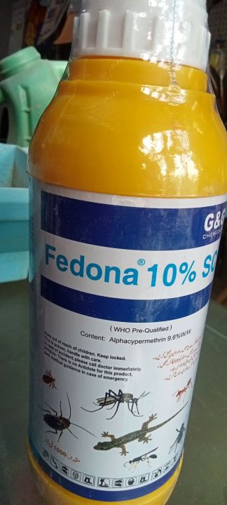 Fedona 10 % SC 1000 ML insecticide for the control of mosquito house fly Ants bed bags and cockroaches Easy to use Order less no small .