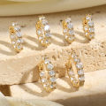 Yupsk 6pcs Shiny Zircon Ear Rings White Gold Color Huggie Cartilage Piercing Ear Cuff Tiny Earring for Women Men Jewelry Gift.