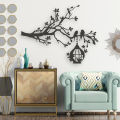 3D Tree and Birds Wall Art in MDF Wood for Room and Office. 