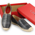 CH Olive Green Embossed Flats 2026 Comfort Slip on Loafers for Ladies Breathable Jute Sole Casual Shoes for Beach Daily Wear. 