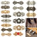 6Pcs Retro Scarf Clasp Sweater Metal Buttons Connection Buckle Cape Cloak Clasp Cheongsam Buckle.