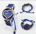 Bracelet Watch Black Heart Shape For Girls. 