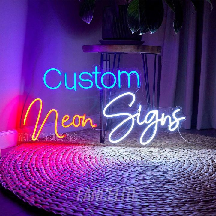 Neon Light Sign Boards (2 Alphabets 0.5 Meter, With Thick Acrylic Sheet & 12V Adopter)