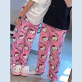 Sanrio Hello Kitty Pajamas Pants Women Autumn Winter Flannel Trousers Fashion Household Kawaii Pajama Cartoon Casual Home Pants. 