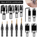 Wood Plug Cutter Drill Bit Set Tenon Dowel Maker Plug Hole Cutter Straight And Tapered Taper 6mm 10mm 13mm 16mm Woodworking Cor. 