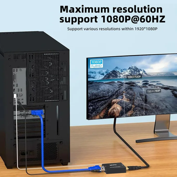 VGA%20to%20HDMI-compatible%20Adapter%20Converter%201080P%20HDTV%20With%20Audio%20For%20Laptop%20PC%20to%20HDTV%20Projector%20VGA%20to%20HDMI-compatible%20Adapter%20-%20Image%202