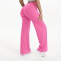 SoftMotion Straight Leg Bottoms Women's Mid-Waist Yoga Pants GYM Leggings Naked Feel Pilates Running Sports Trousers.