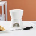 Ceramic Chocolate Cheese Fondue Pot Wax Melt Pot TeaLight Porcelain Melting Pot Home Cooking Kitchen Cookware. 