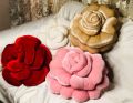 Velvet Rose flower Cushions-Cushion Room Decoration Items-Sofa Cushion - Filled with Fiber Polyester. 