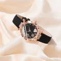 6PCS Set Watch For Women Luxury Leather Analog Ladies Quartz Wrist Watch Fashion Bracelet Watch Set Female Relogio Feminino. 