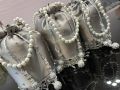 silver potli bag Gol bag silver color silver clutch silver color bag. 
