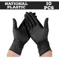 10 Pcs Black Kitchen Disposable Gloves Waterproof Thickenend Hygiene & Protective NITRILE Gloves. 
