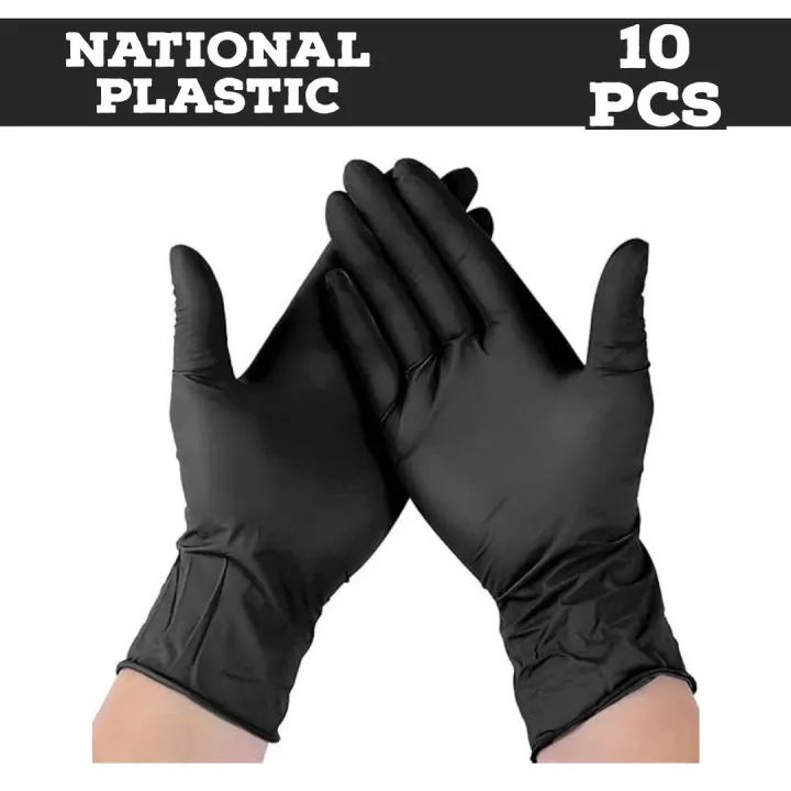 10%20Pcs%20Black%20Kitchen%20Disposable%20Gloves%20Waterproof%20Thickenend%20Hygiene%20&%20Protective%20NITRILE%20Gloves%20-%20Image%203