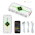 TUMMASTER ARGB Fan Controller 5V3PIN ARGB&4PIN PWM Hub Synchronized PC Case Fan Light,Bottom Magnetic Design with Remote Control. 