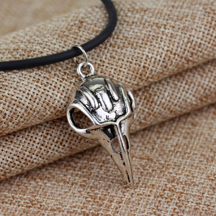 Fashion Vintage Bird Skull Pendant Raven Bellatrix Crow Lestrange Necklace Gothic Style For Men Women Gift