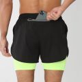 New Men's Running Double-Layer Shorts Quick-Drying Fitness 2-in-1 Shorts Men's Sports Workout Training Bodybuilding Shorts Male.