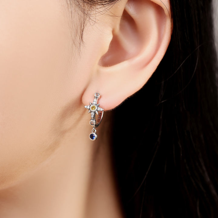 925%20Sterling%20Silver%20Mysterious%20Star%20Moon%20Earrings%20Jewelry%20Versatile%20Hoop%20Earrings%20For%20Women%20Jewelry%20Birthday%20Party%20Fine%20%20-%20Image%203