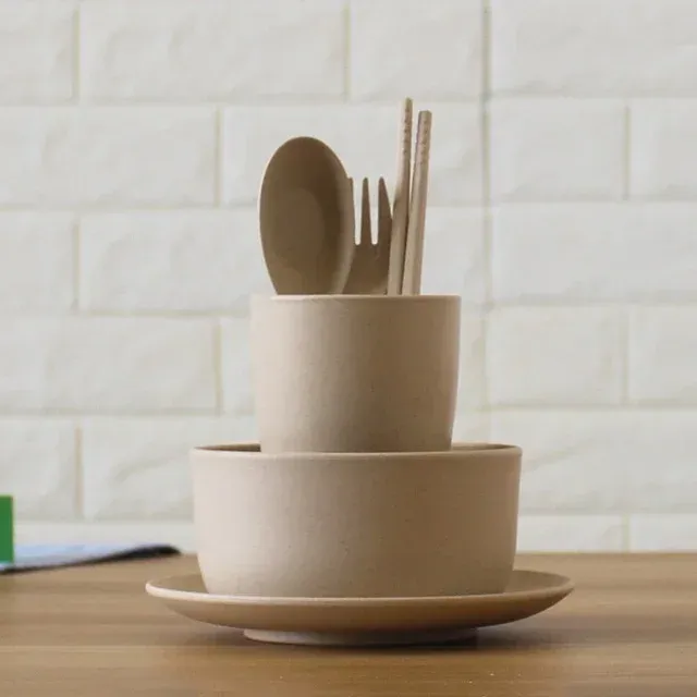 6%20Pcs/Set%20Wheat%20Straw%20Baby%20Tableware%20Children%20Food%20Dishes%20Bowl%20Feeding%20Infant%20Learning%20Dinnerware%20Spoon%20Chopsticks%20Fork%20Cup%20New%20-%20Image%207