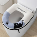 Four Seasons Universal Cat Pattern Toilet Seat Cushion New Home Use Thickened Waterproof Winter Warm Anti-Cold. 